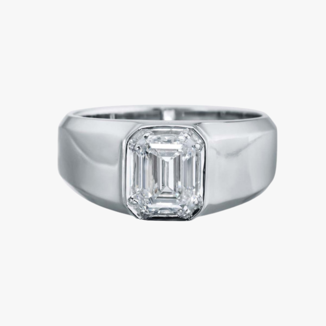 Herrenring 14kt Weißgold mit 2.00ct Lab-Grown Diamant