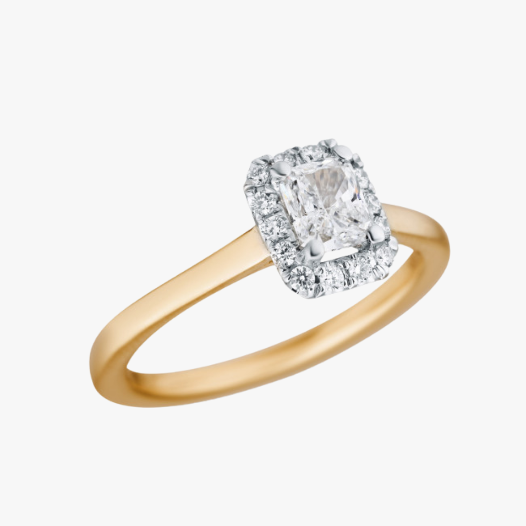 Lab-Grown Verlobungsring 14kt Gelbgold mit 0.71ct Radiant Diamant