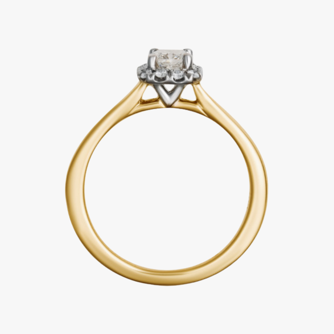 Lab-Grown Verlobungsring 14kt Gelbgold mit 0.71ct Radiant Diamant