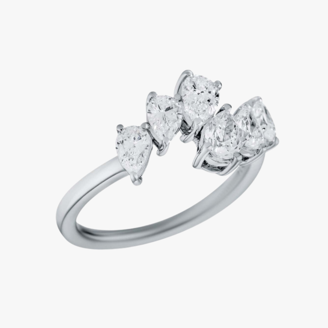 Pear-shape Diamant Memoryring