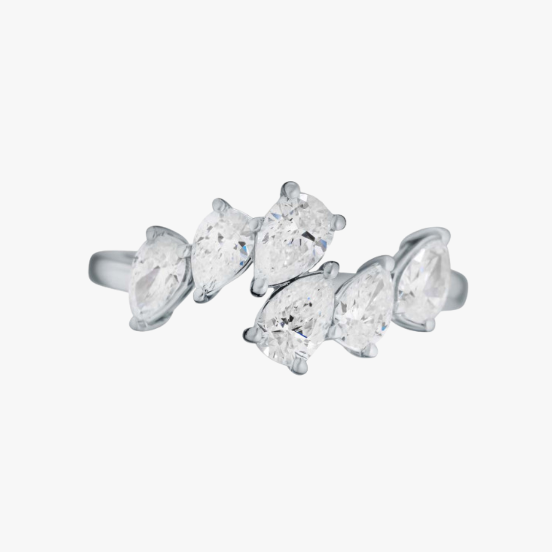 Pear-shape Diamant Memoryring