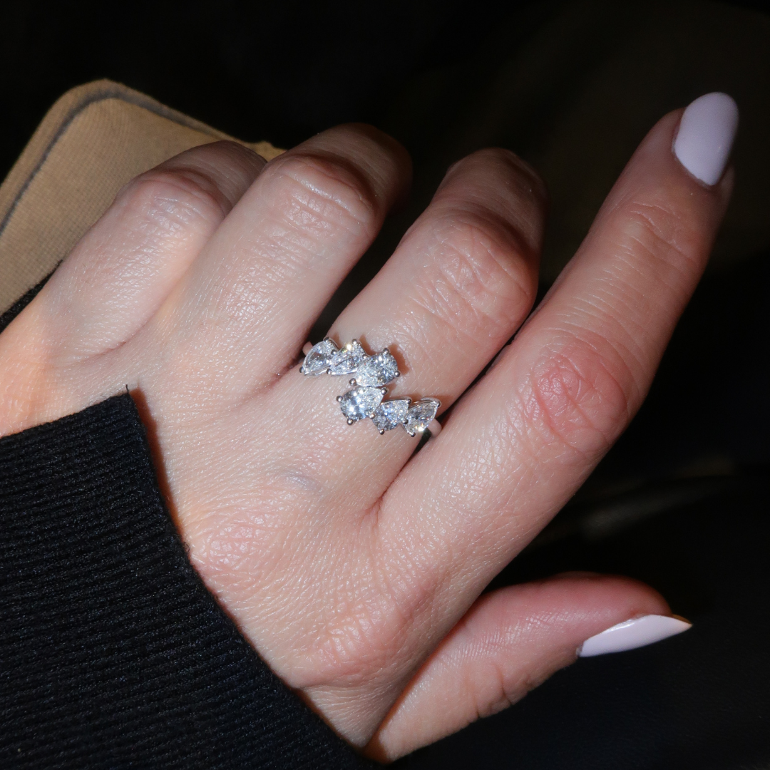Pear-shape Diamant Memoryring