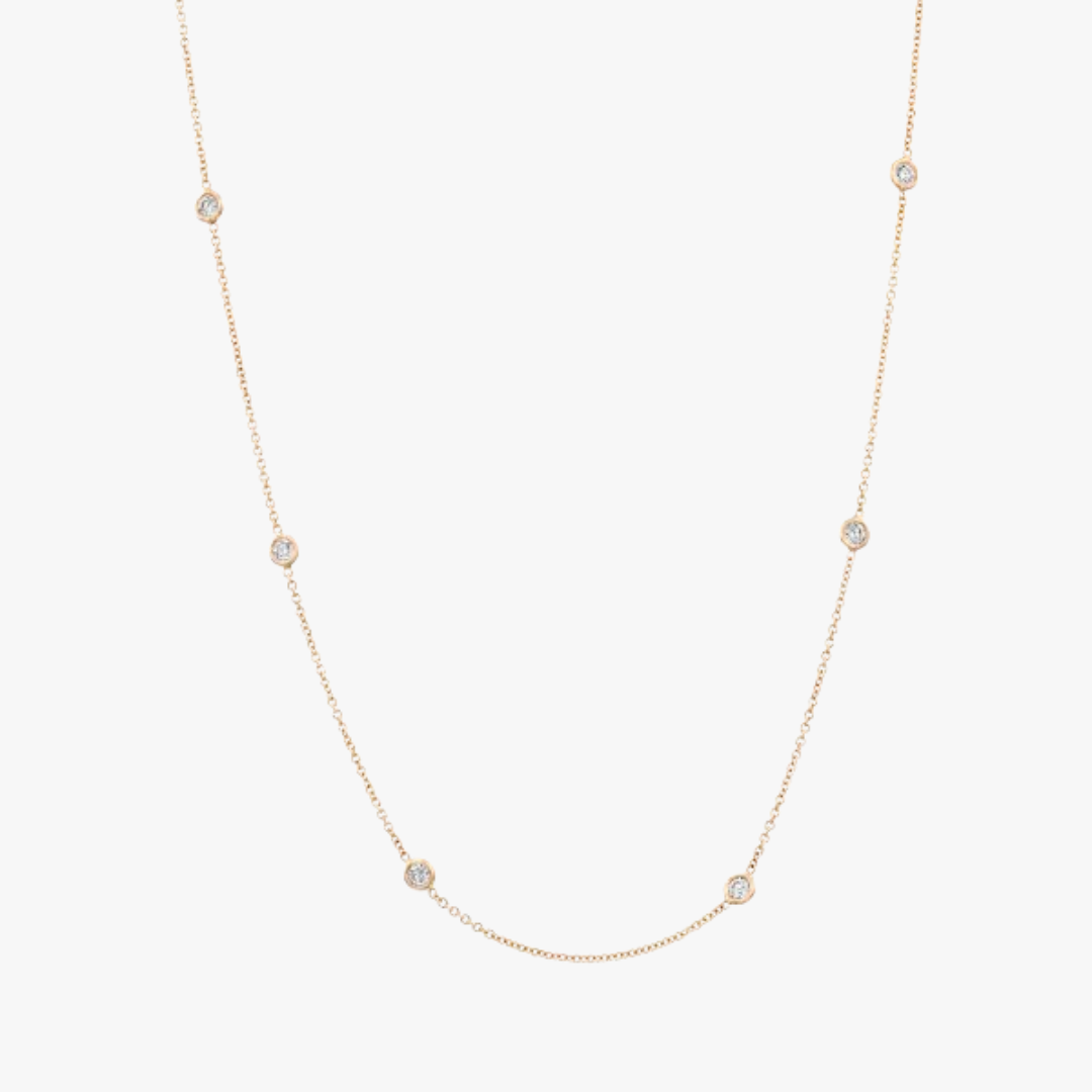 Mini Bezel Halskette mit Diamanten