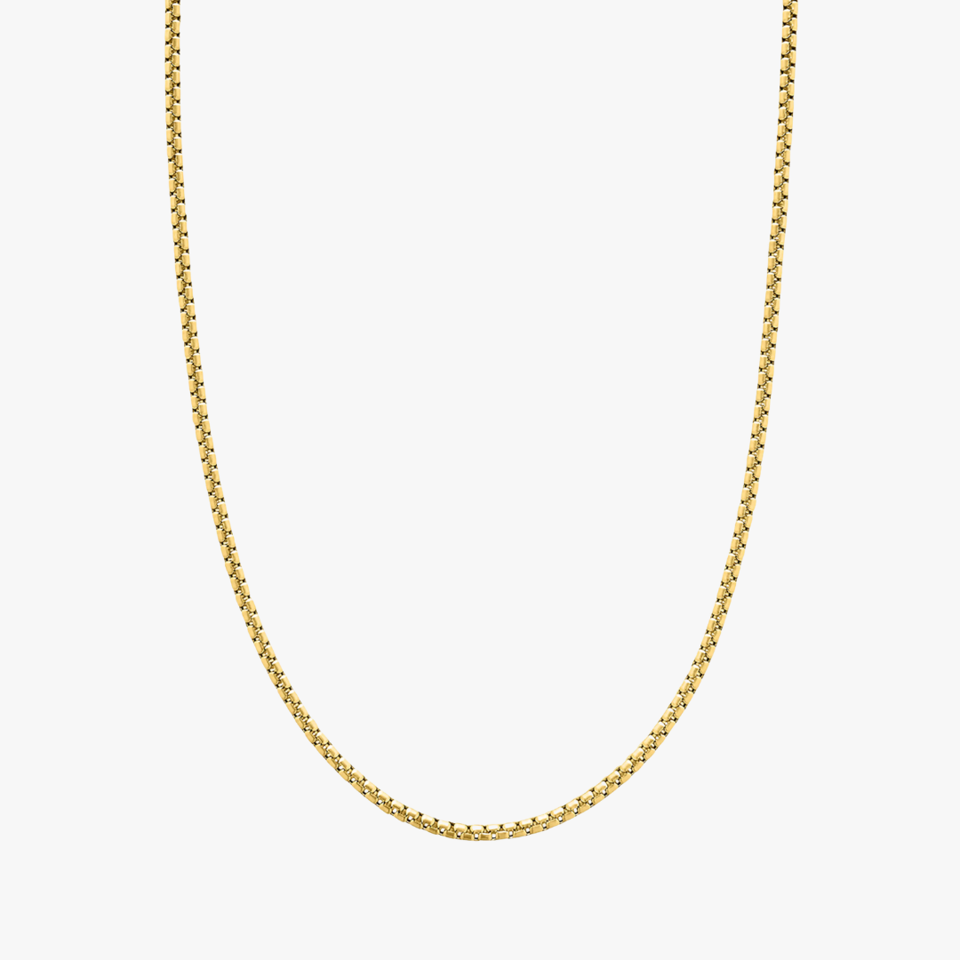 Herren Halskette mit 14kt Gelbgold