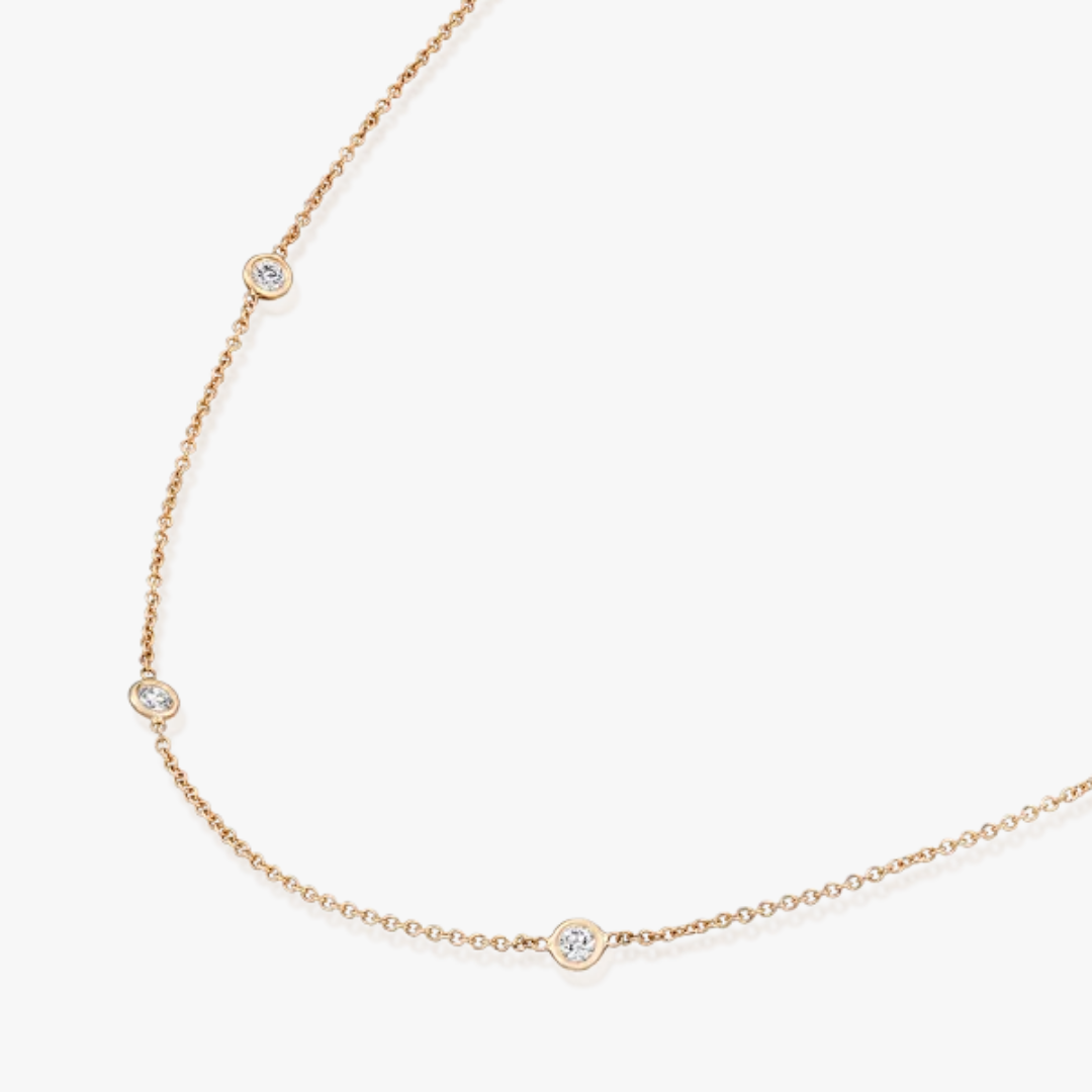 Bezel bracelet in 14kt yellow gold with 5 natural diamonds 0.60cttw