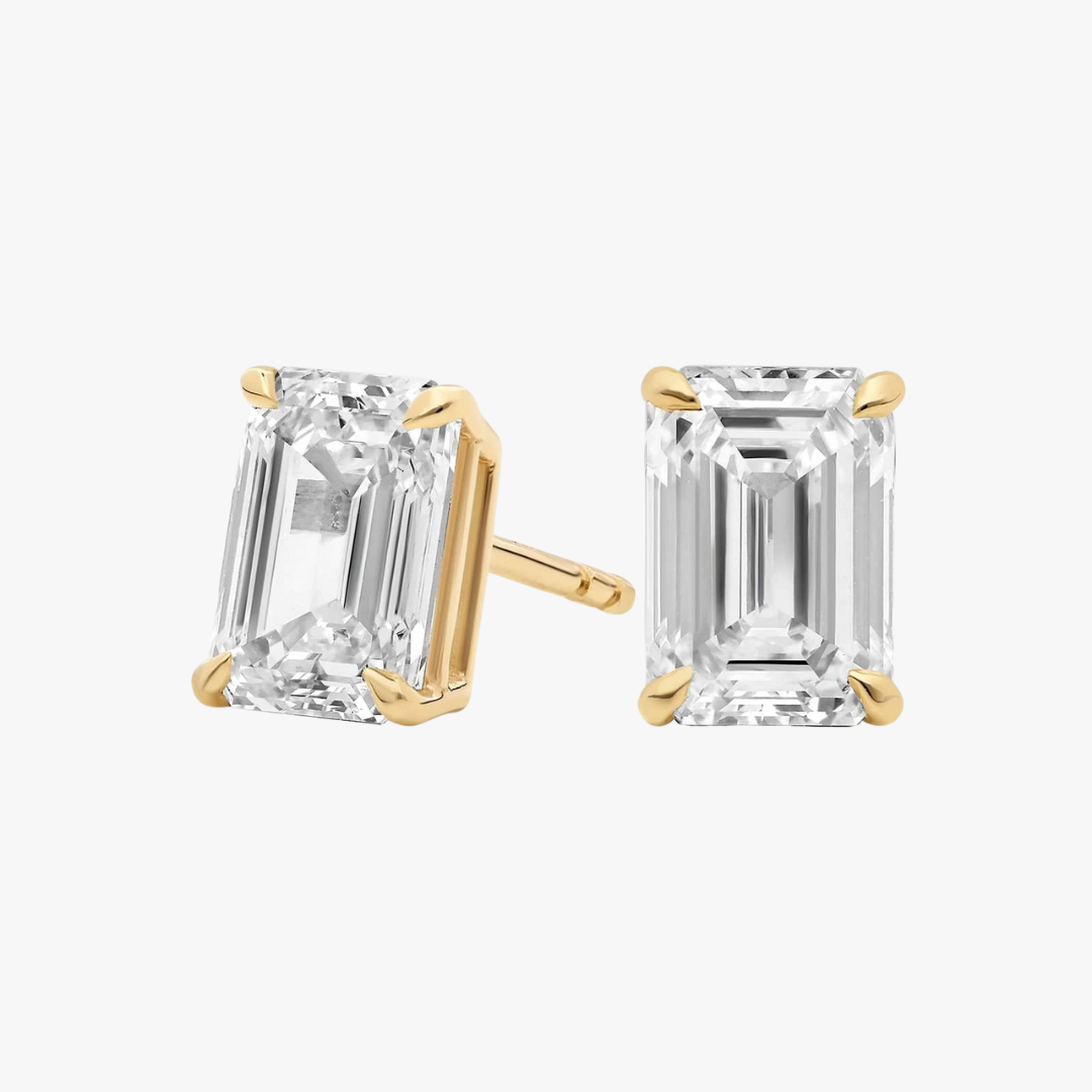 Labor Diamanten - Smaragdschliff Ohrstecker