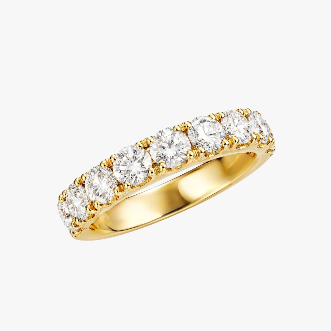 Ehering mit Labor Diamanten in 14kt Gelbgold