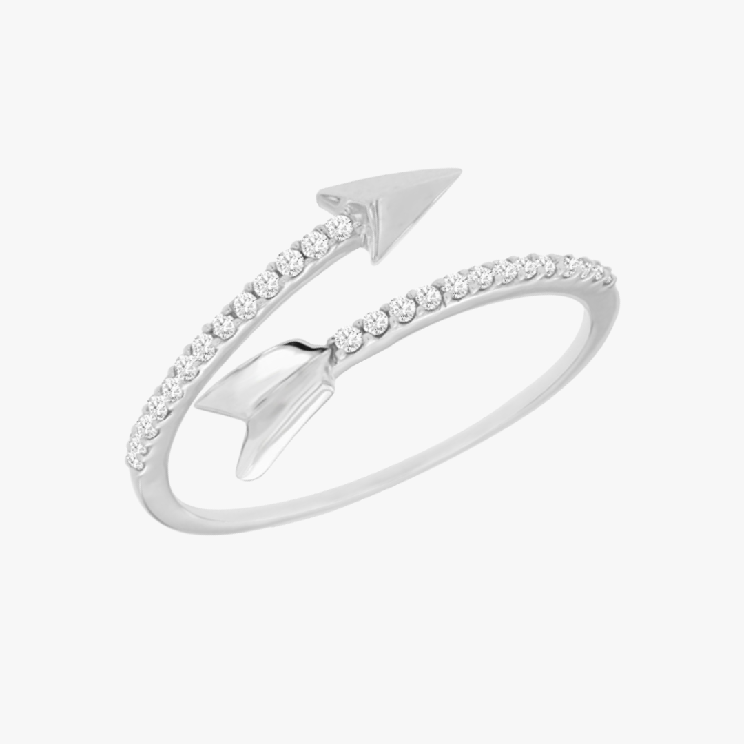 Diamantband offen in Weißgold