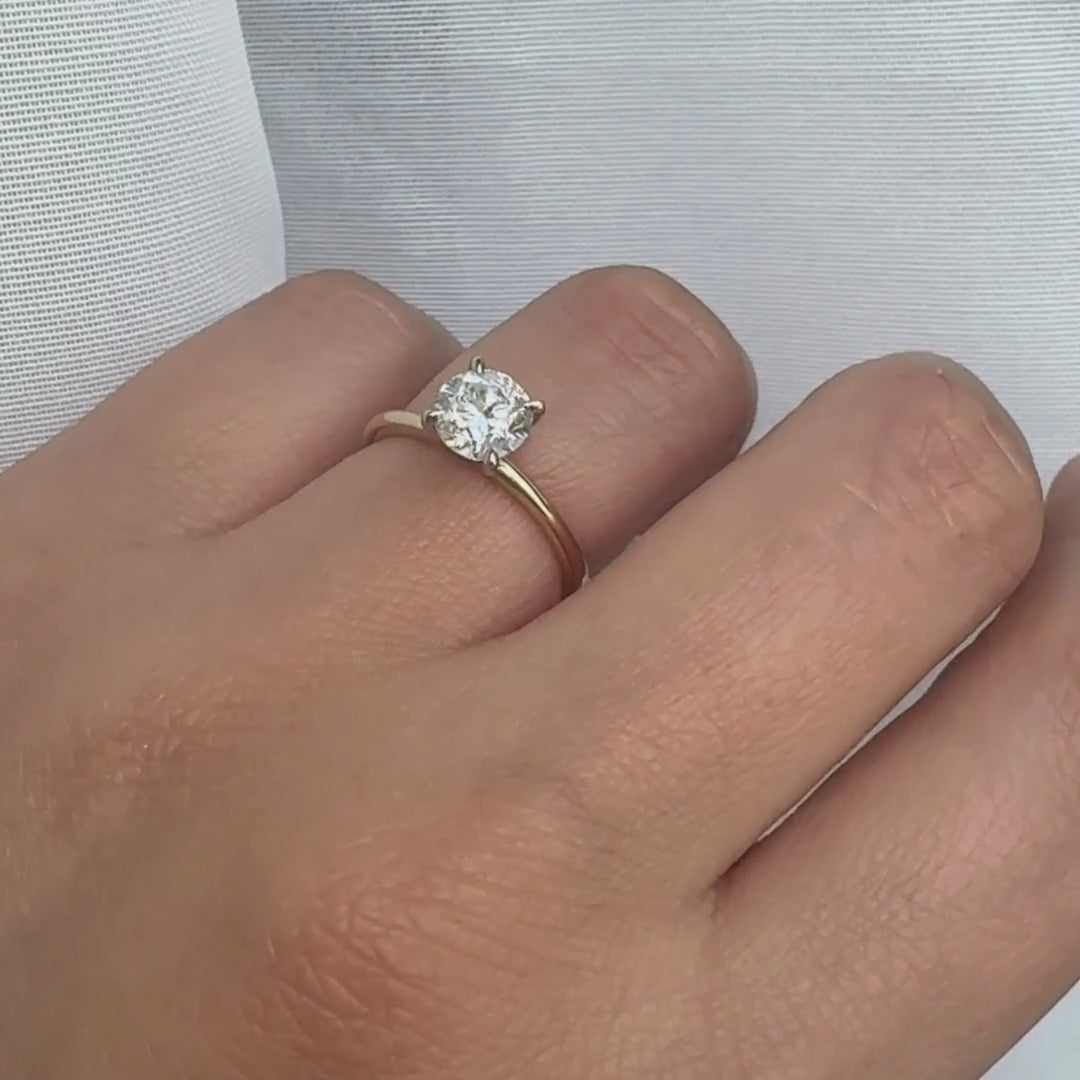 Video Lab-Grown Verlobungsring in Gelbgold mit 1.22ct