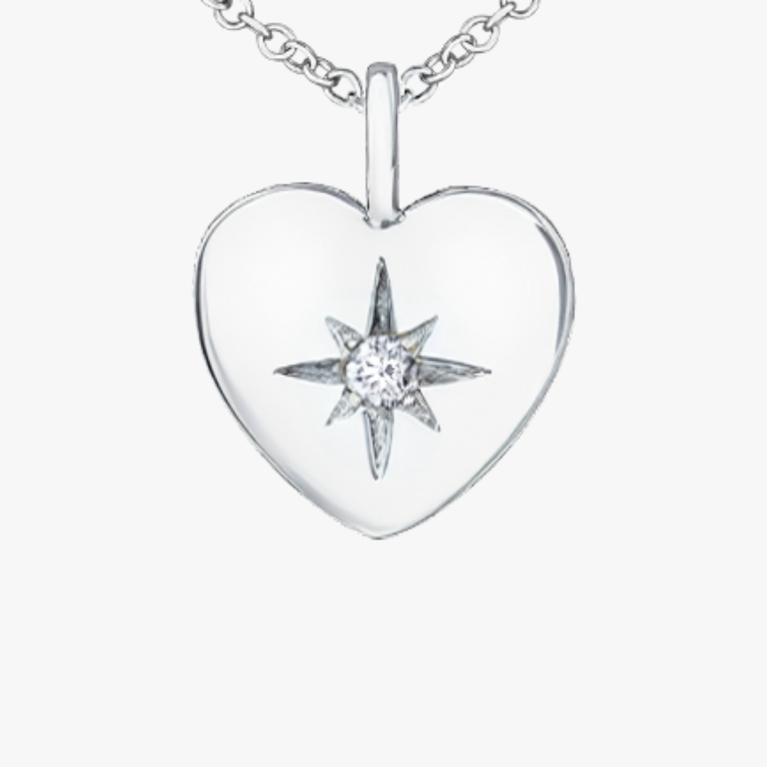 Halskette 10kt WG mit Herz Anhänger