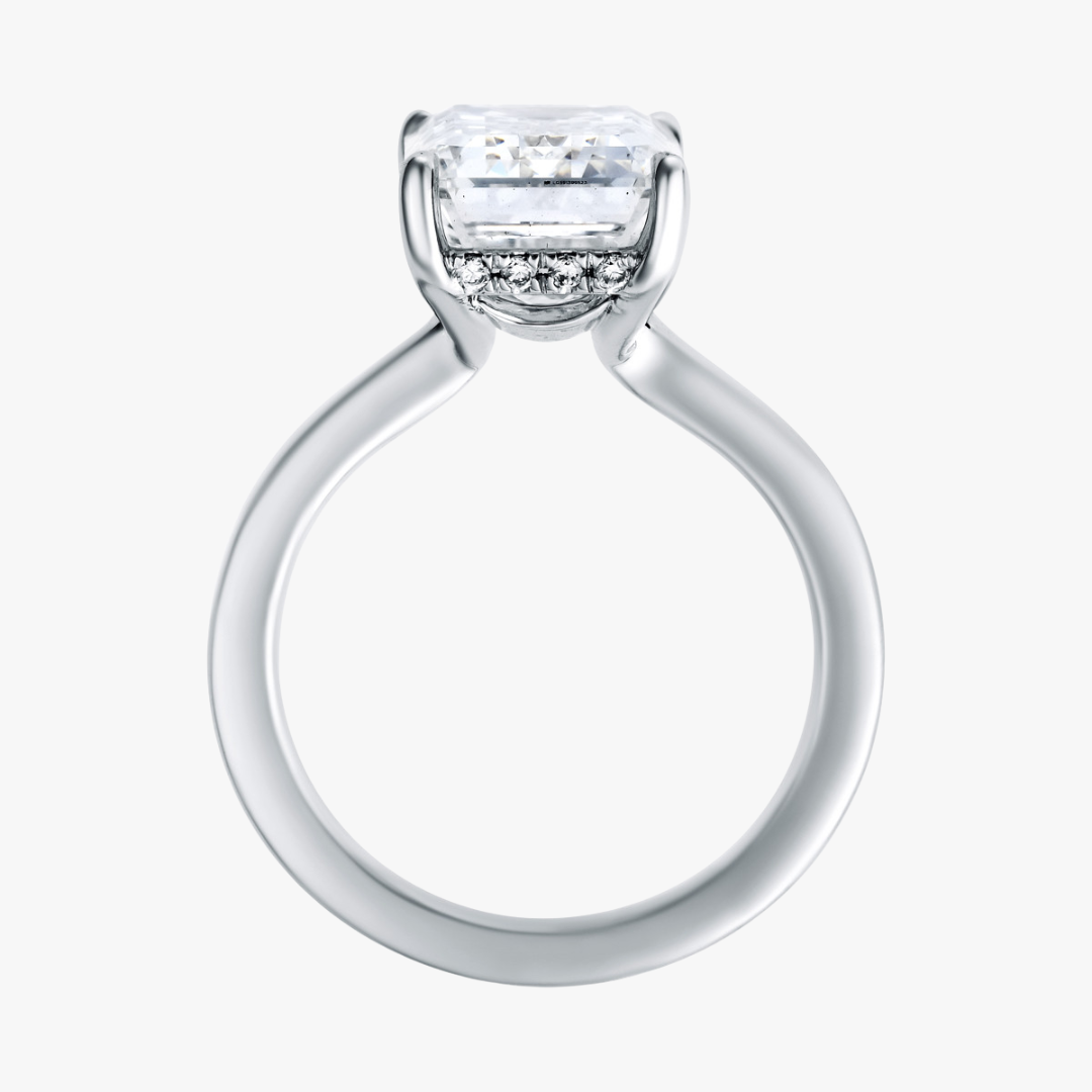 Verlobungsring 14kt Weißgold mit 7.14ct Emerald Cut Lab-Grown Diamant
