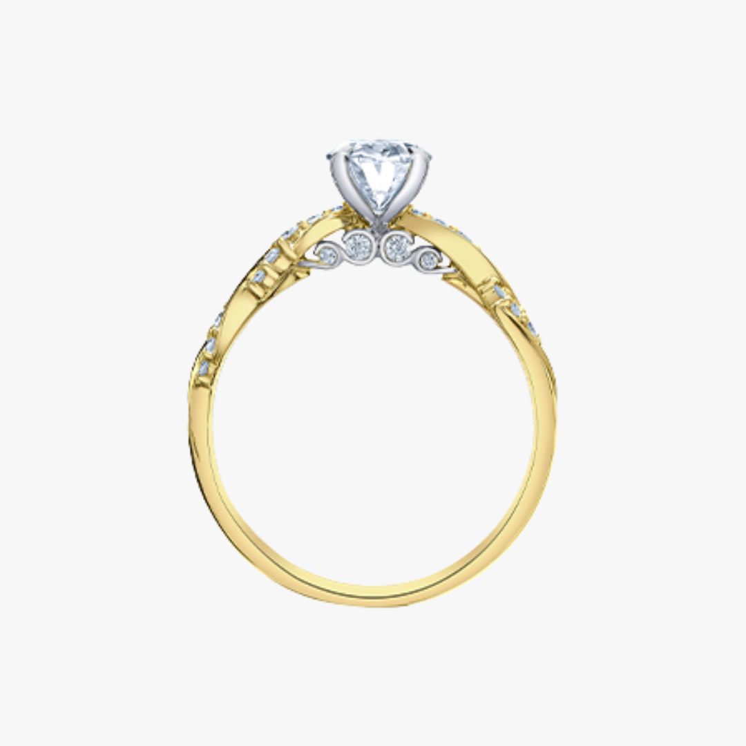 Verlobungsring Oval MLD Weiß-und Gelbgold