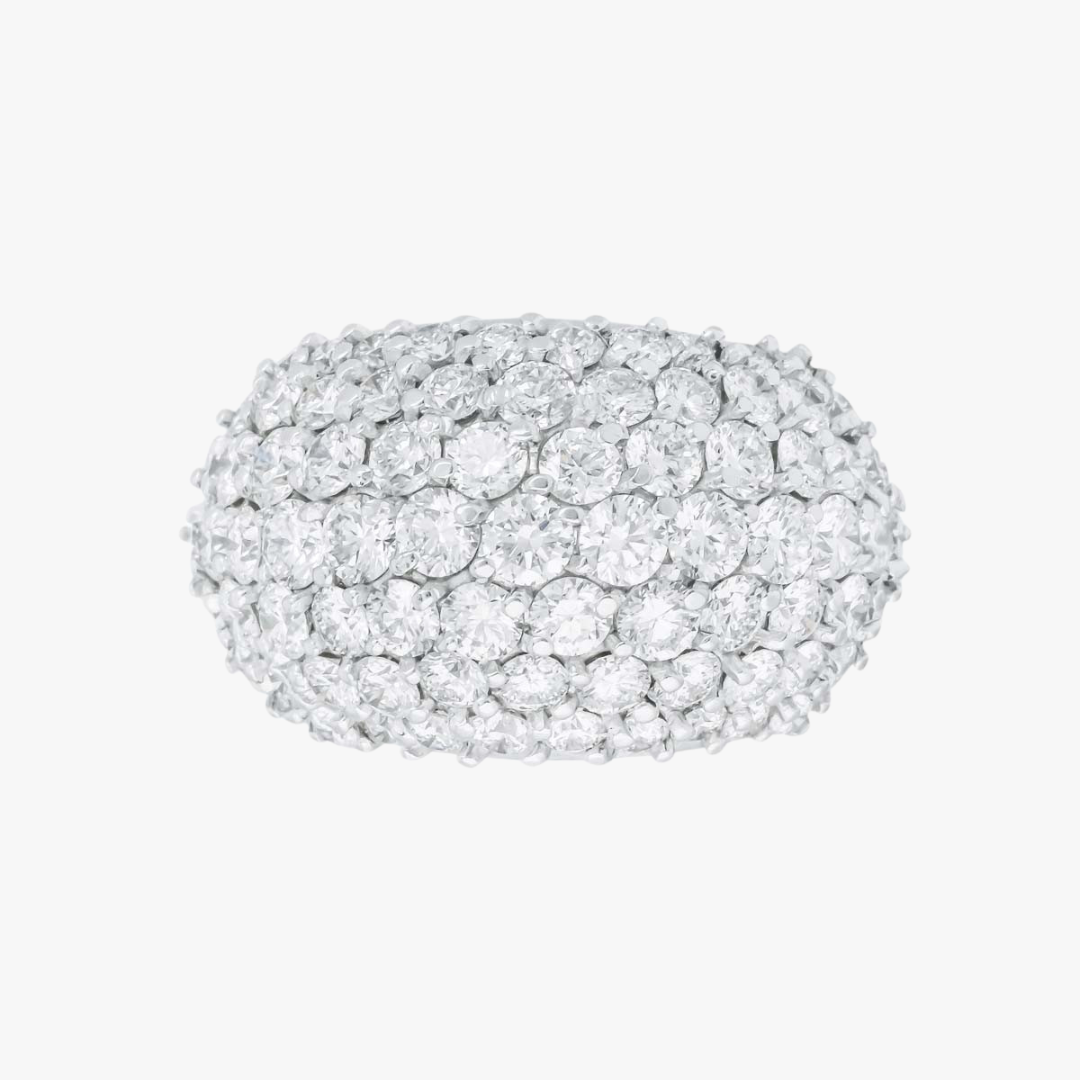 Cocktailring 5.00ct mit Diamanten in Weißgold von vorne