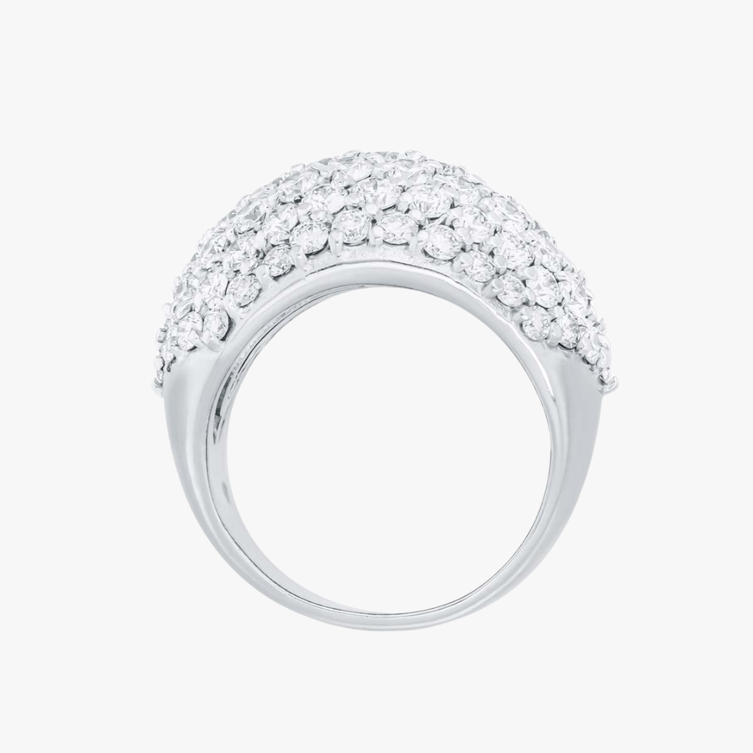 Cocktailring 5.00ct mit Diamanten in Weißgold seitlich