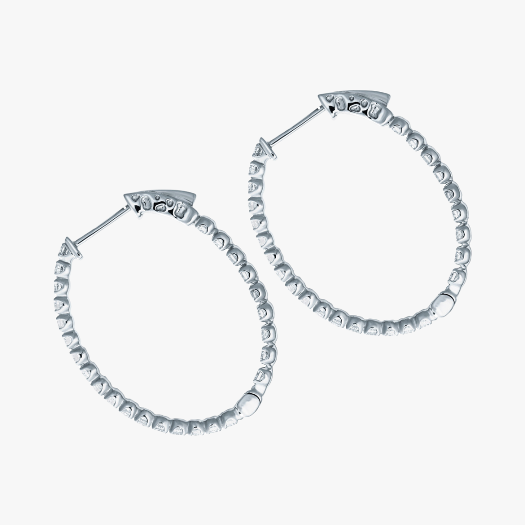 Creolen mit Diamanten innen & außen