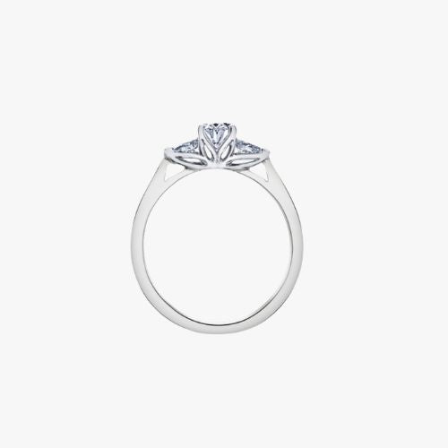 Verlobungsring Trilogy 18kt Weissgold mit 0.50ct Natur Oval Diamant