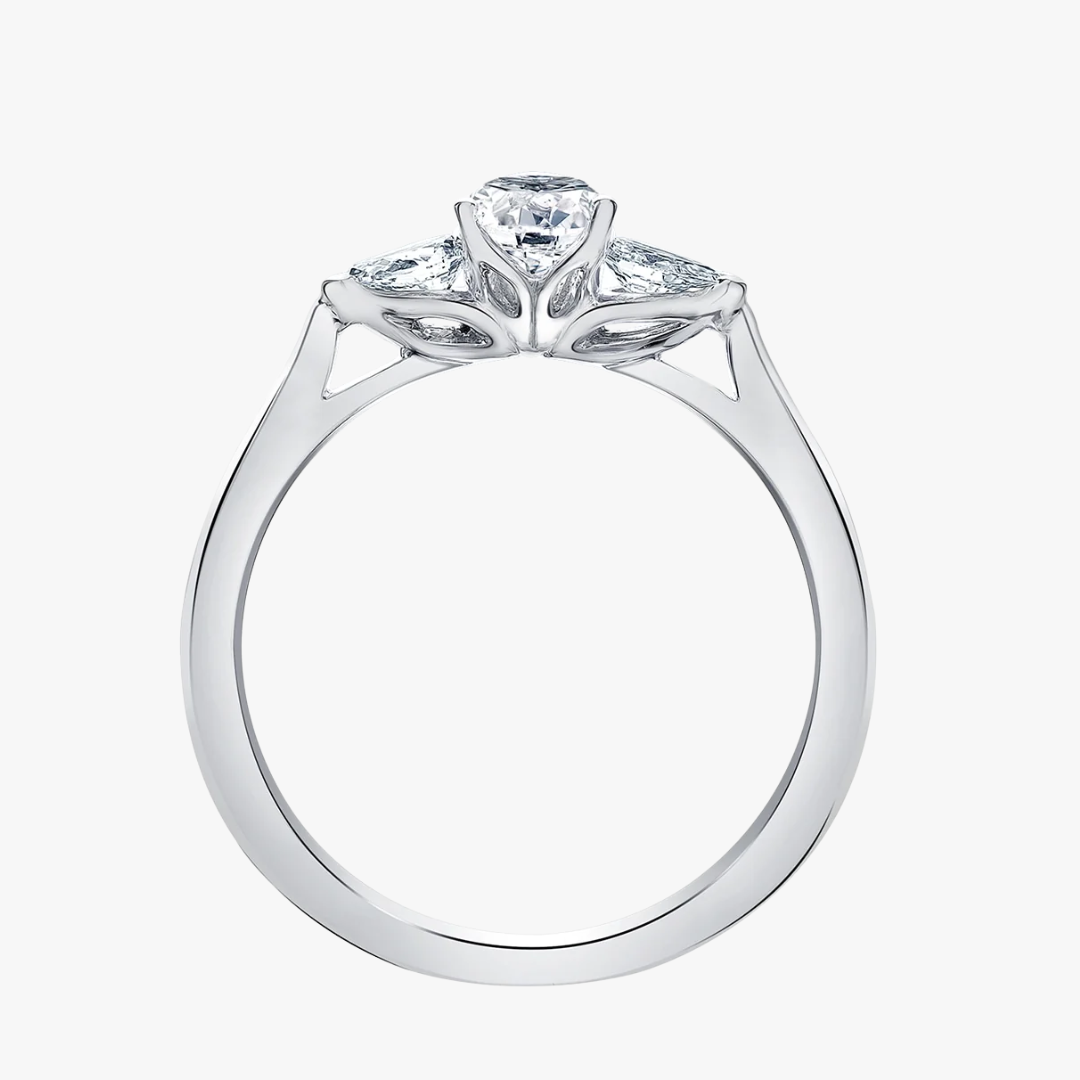 Barrys Juwelier Verlobungsring mit 3 Natur Diamanten in 18kt Weißgold