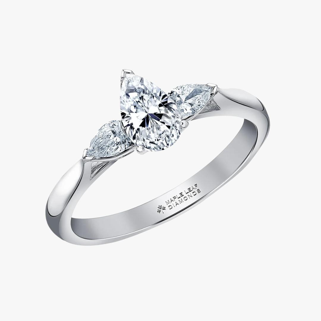 Barrys Juwelier Verlobungsring mit 3 Natur Diamanten in 18kt Weißgold