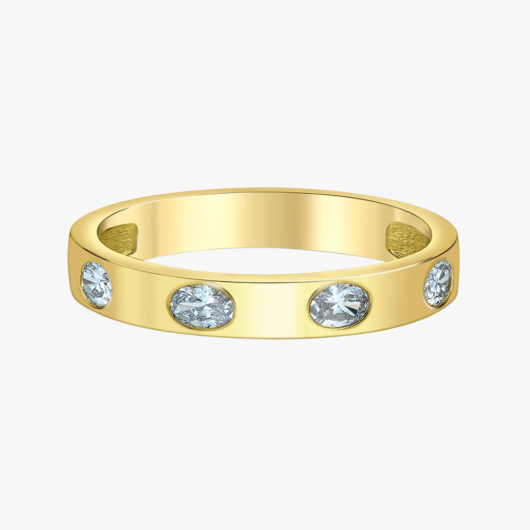 Barrys Juwelier Ehering mit labor Diamanten in Gelbgold