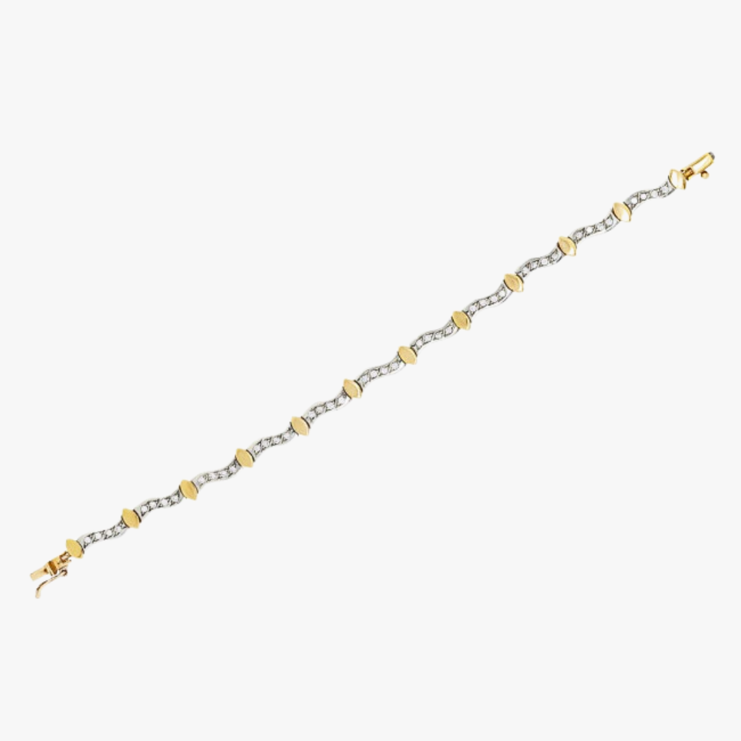 Barrys Juwelier Armband aus Weiß-und Gelbgold mit Diamanten