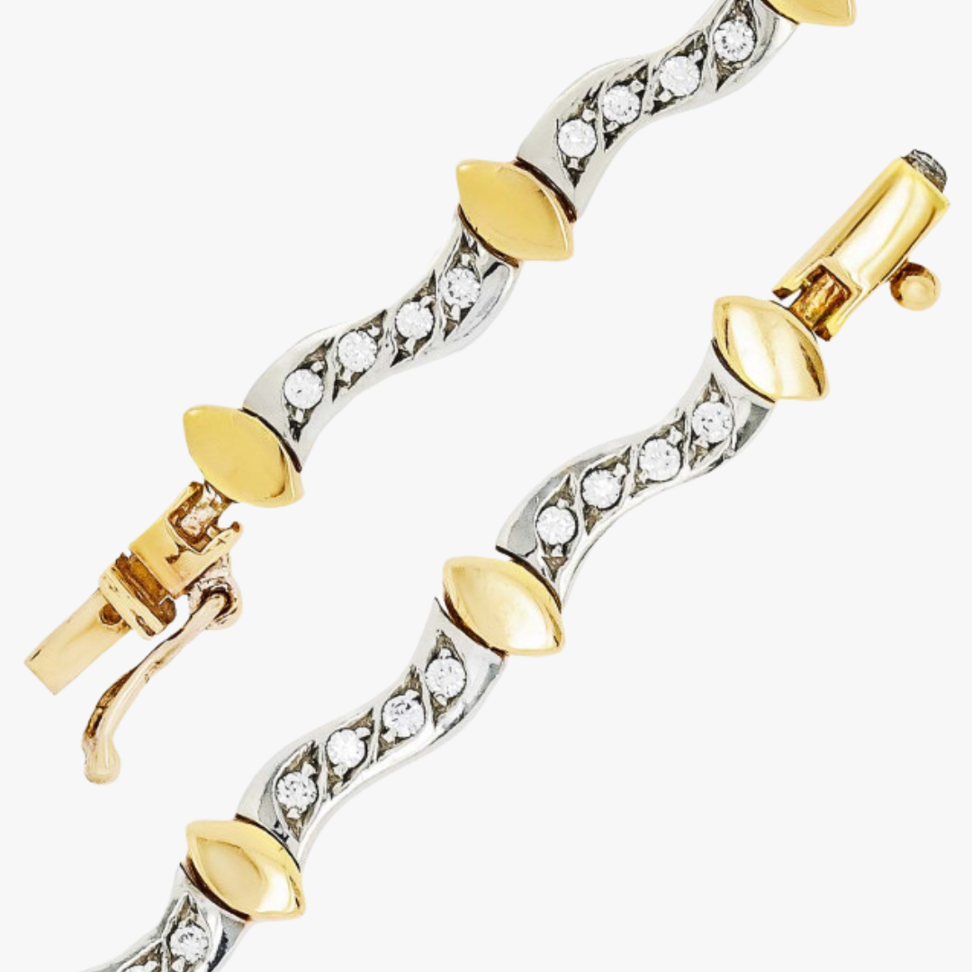 Barrys Juwelier Armband aus Weiß-und Gelbgold mit Diamanten