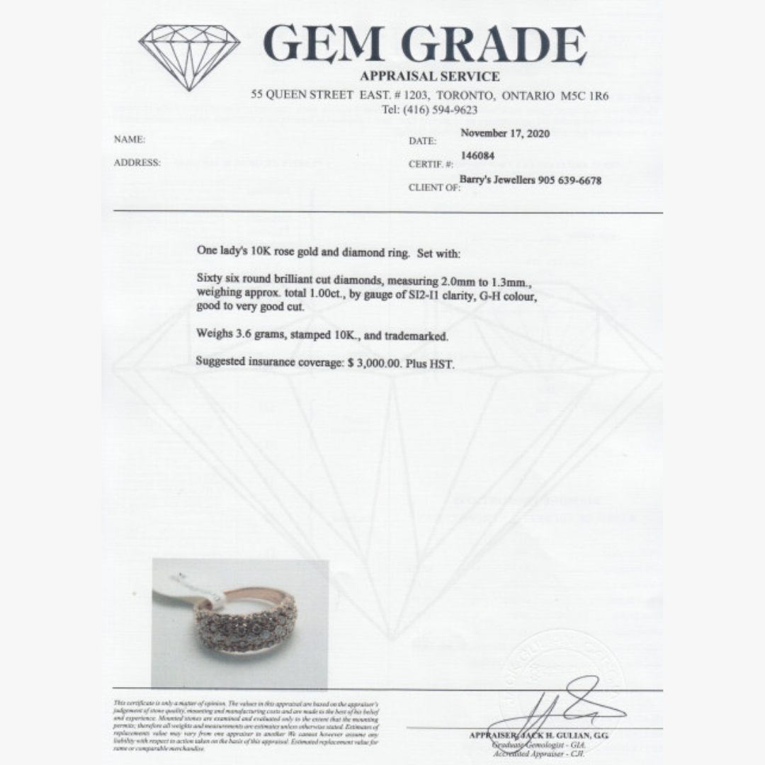 Damenring Rosègold mit Diamanten Zertifikat