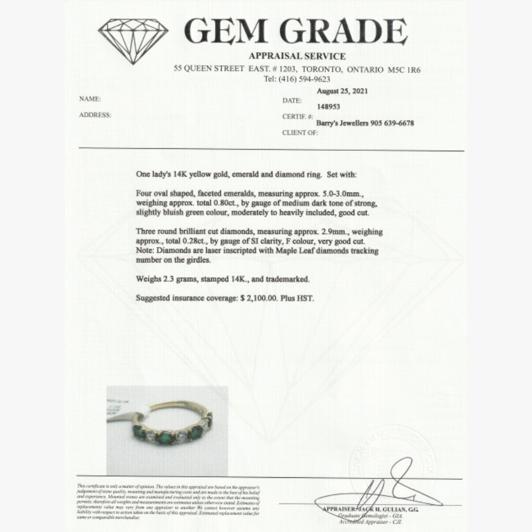 Barrys Juwelier - Gelbgold Ring mit Smaragd und Diamanten