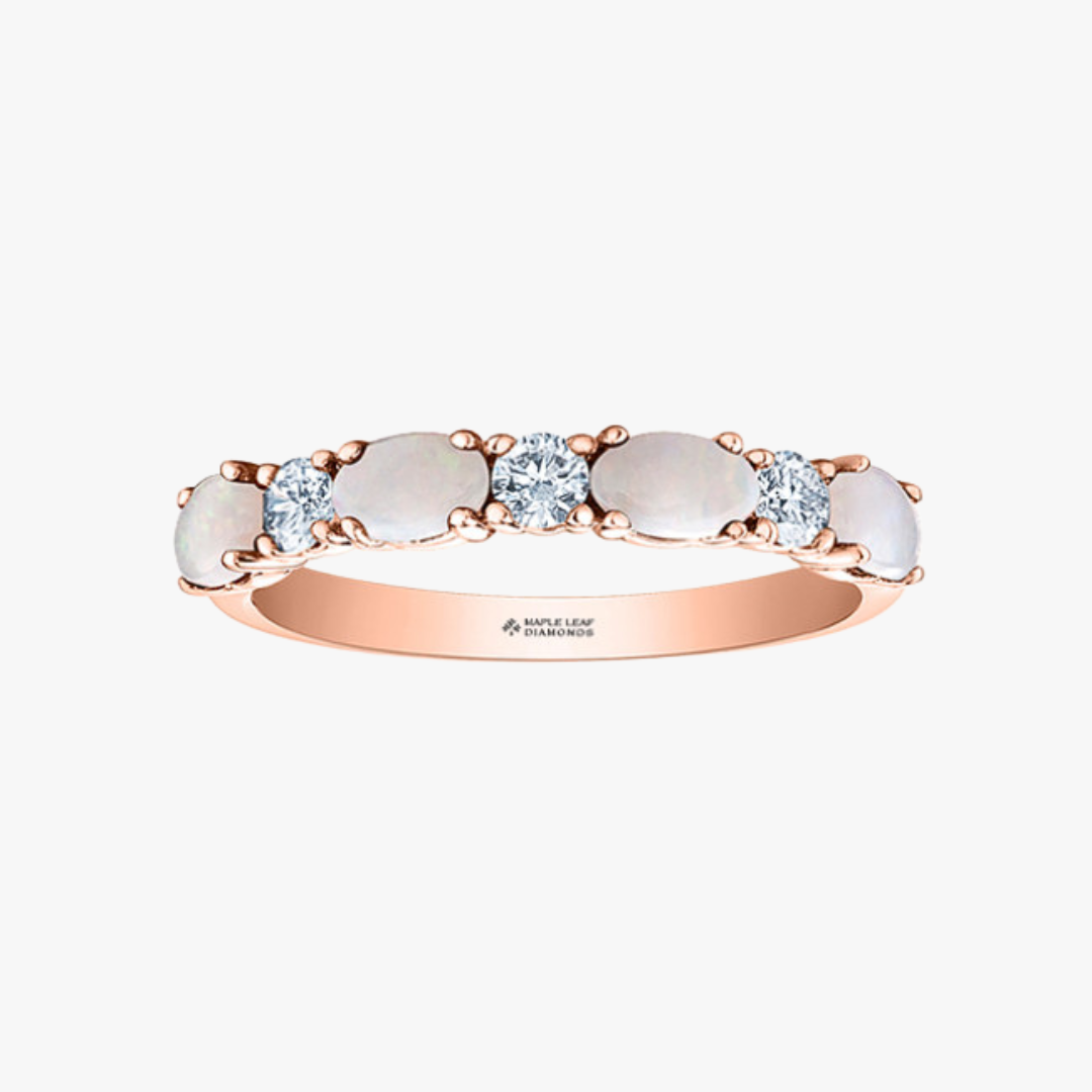 Barrys Juwelier Rosègold Ring mit Opal und Diamanten 