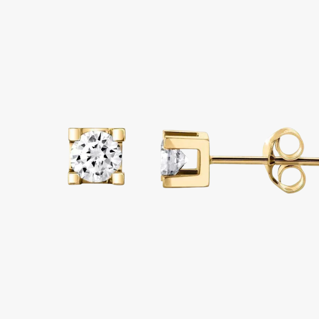 Diamant Ohrstecker in Gelbgold