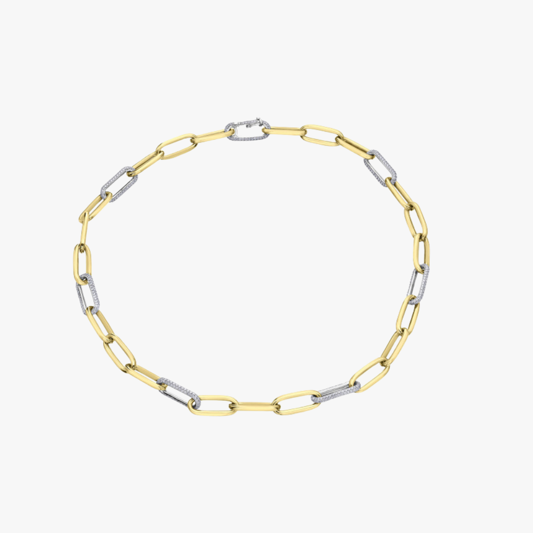 Necklace 10kt yellow gold with diamonds