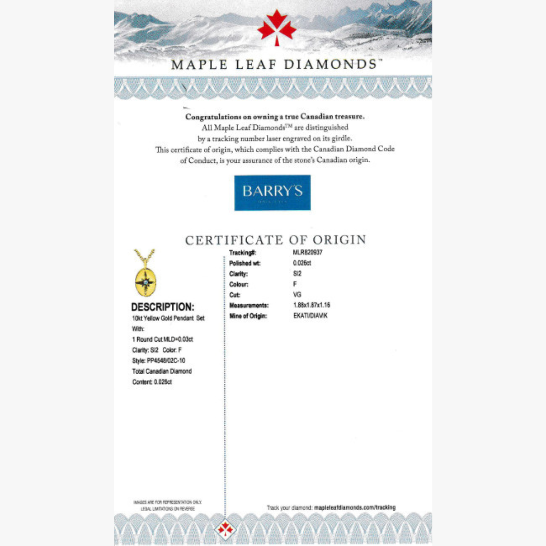 Barrys Juwelier Gelbgold Halskette Zertifikat Maple Leaf Diamonds