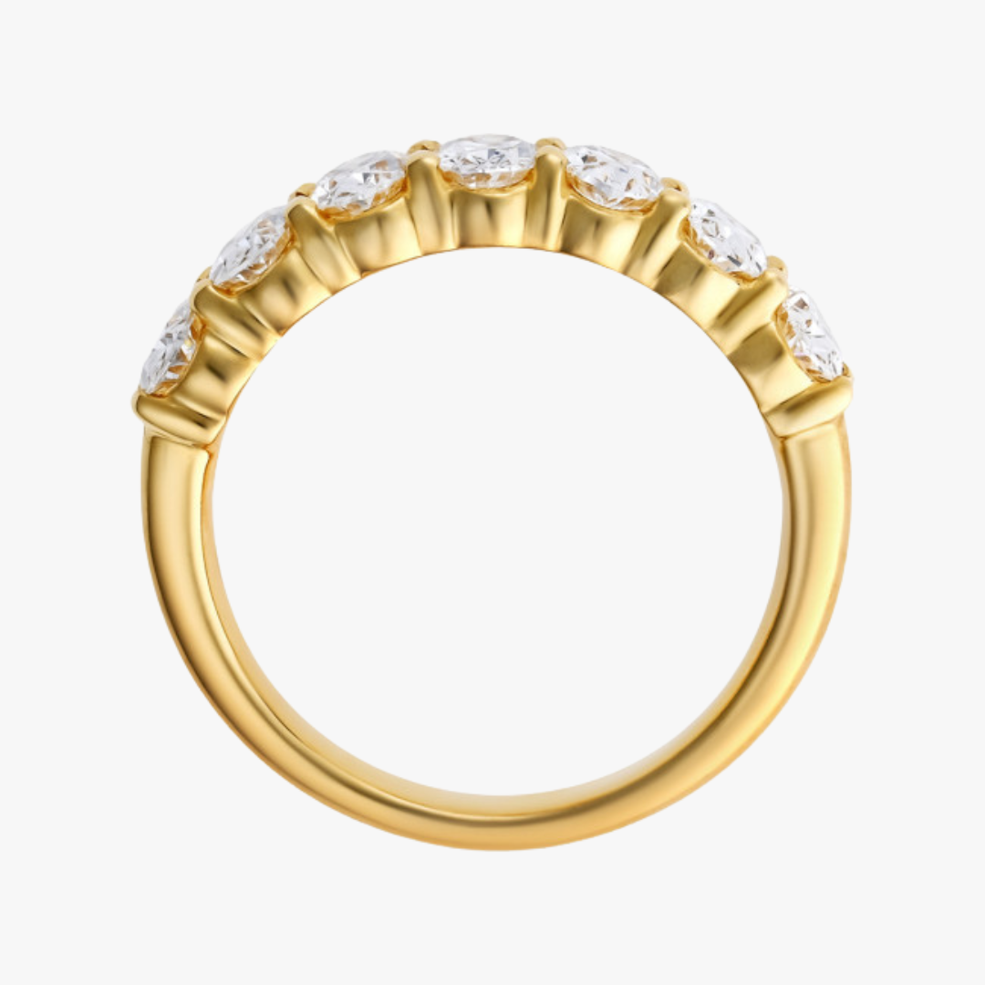 Lab-Grown 14kt Gelbgold Memoryring mit 1.61ct ovalen Diamanten