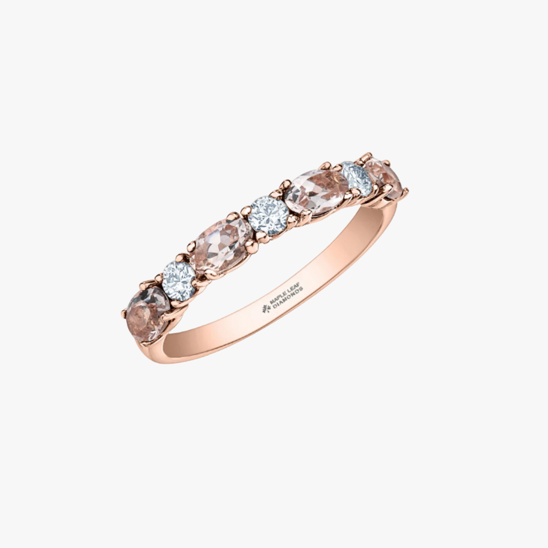 Memoryring mit Morganit und Diamanten in Rosegold Barrys Juwelier 