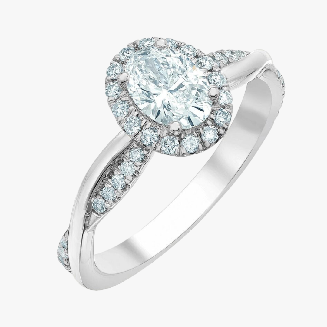 Verlobungsring mit Oval Diamant bei Barrys Juwelier