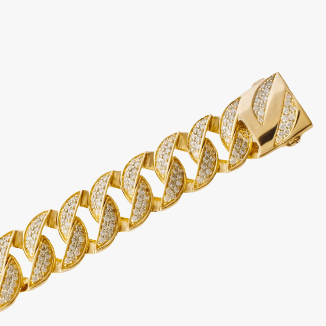 Diamant Glieder Armband in Gelbgold