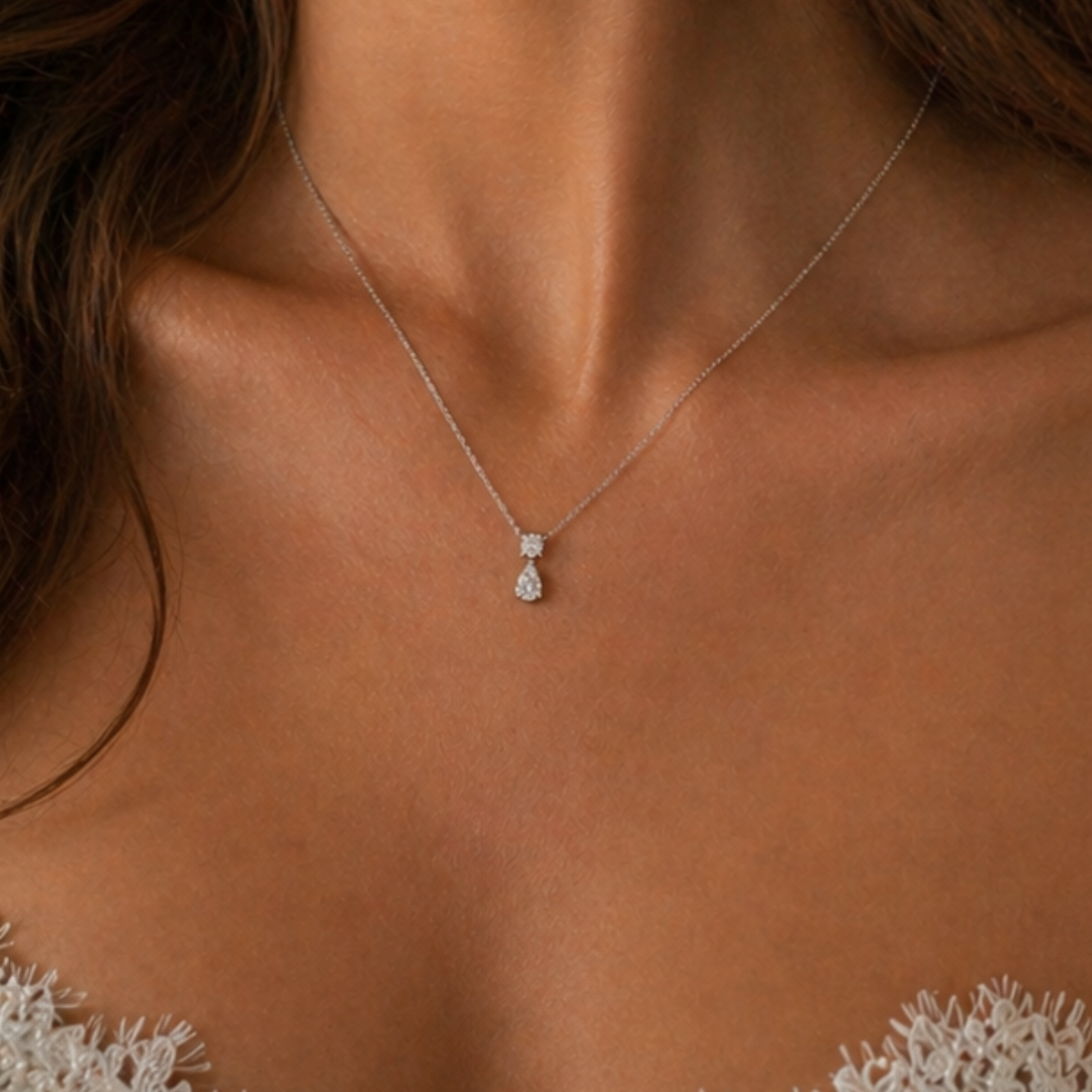 Hochzeitshalskette mit Diamanten