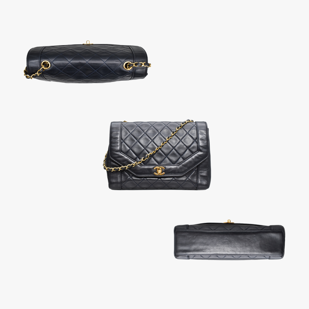 Chanel Lambskin Shoulder Bag in Navy