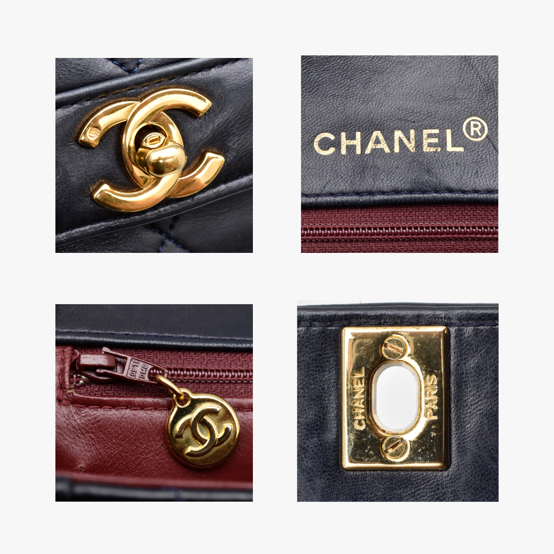 Chanel Lambskin Shoulder Bag in Navy