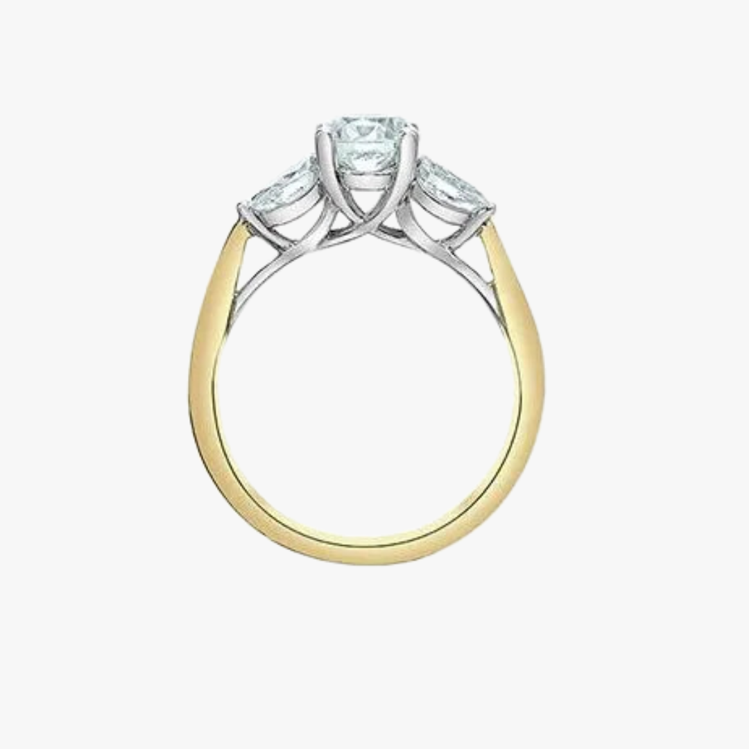 3 Stone Diamantring in Gelbgold