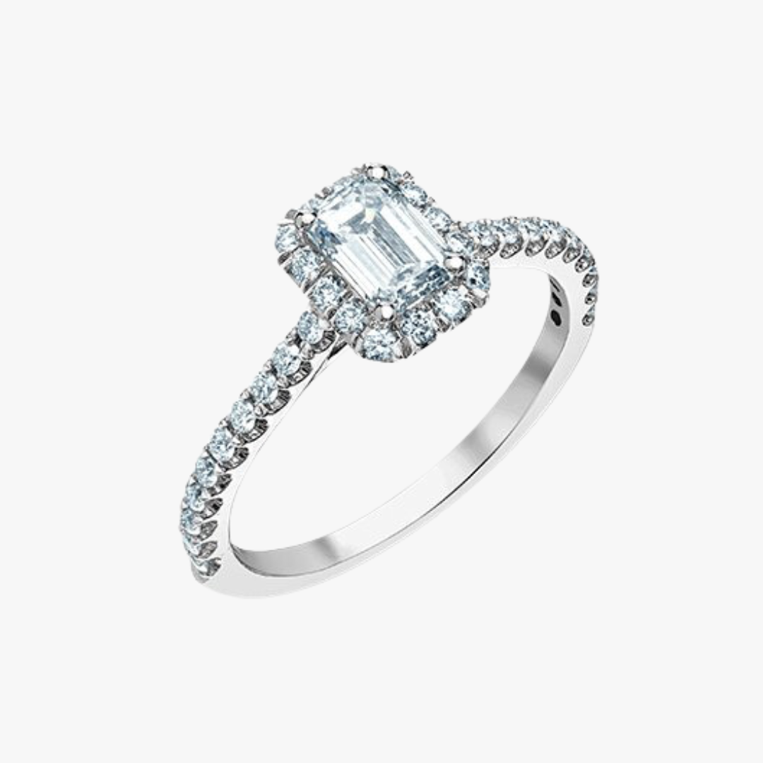 Emerald Cut Diamant Ring in Weißgold Barrys Juwelier