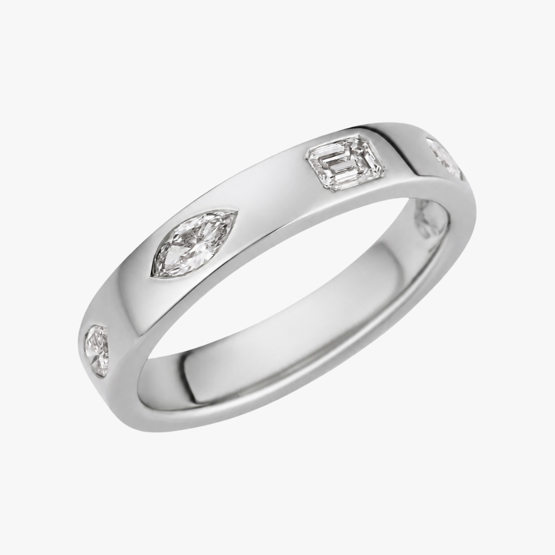 Barrys Juwelier Ehering in Weißgold mit Natur Diamanten aus Kanada