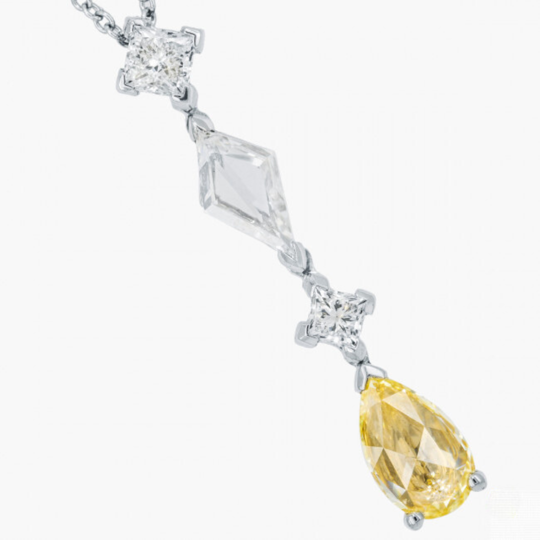 Halskette mit gelben Farb Diamanten