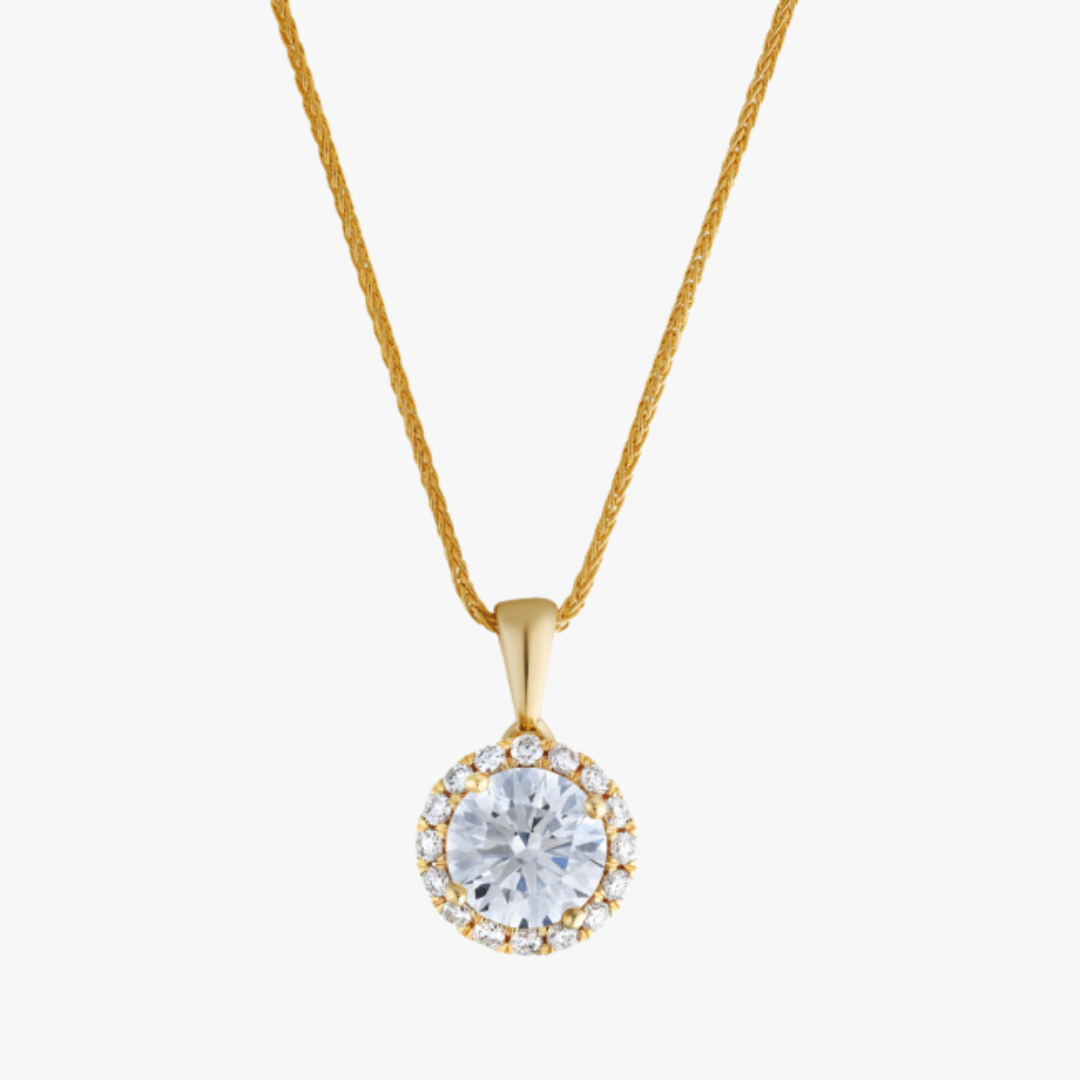 Lab-Grown Halskette 14Kt Gelbgold mit 1.21ct Diamanten