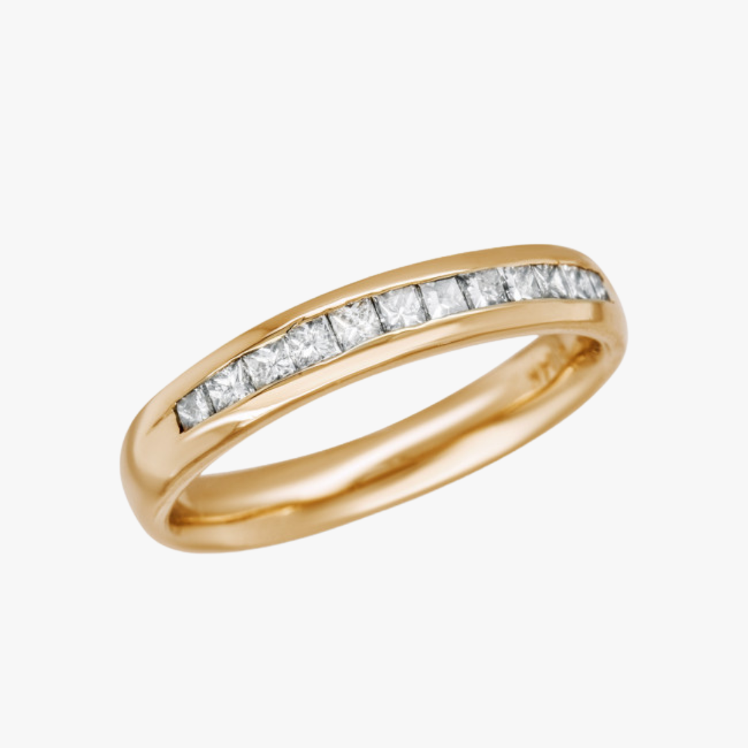 14kt Weißgold Memory Ring mit Diamnten von Vorne