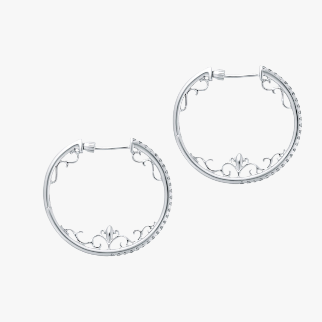 Earrings Hoops 14kt white gold Gabriel &amp; Co with diamonds