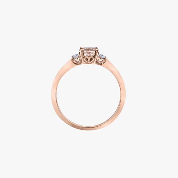 Maple Leaf Diamond Ring mit Morganite in Rosegold 
