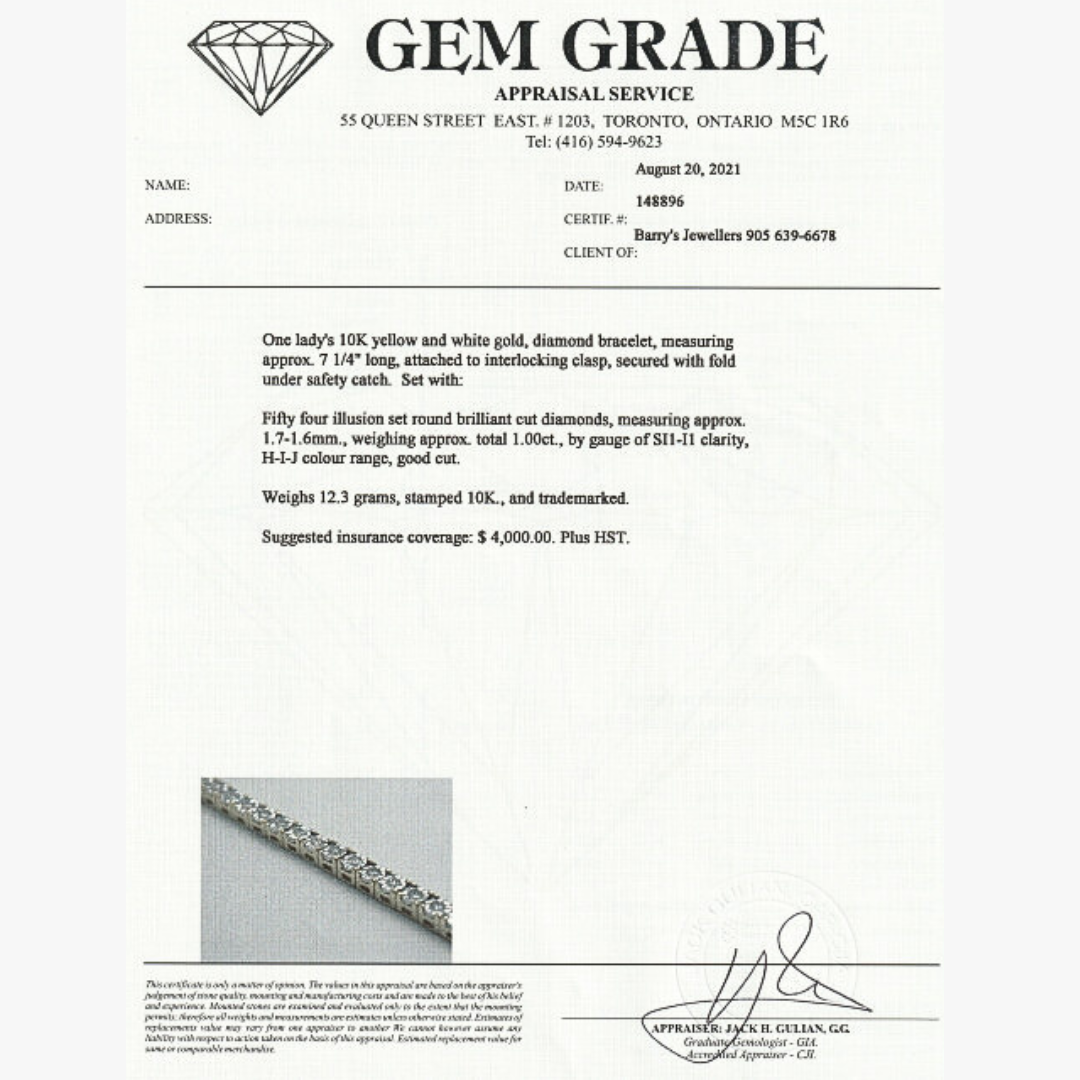 Zertifikat von Tennis Diamant Armband 
