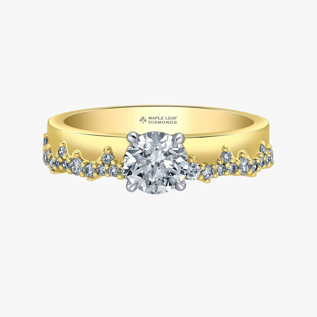 Verlobungsring 14kt Gelb- und Weissgold mit 0.50ct Natur Brillant