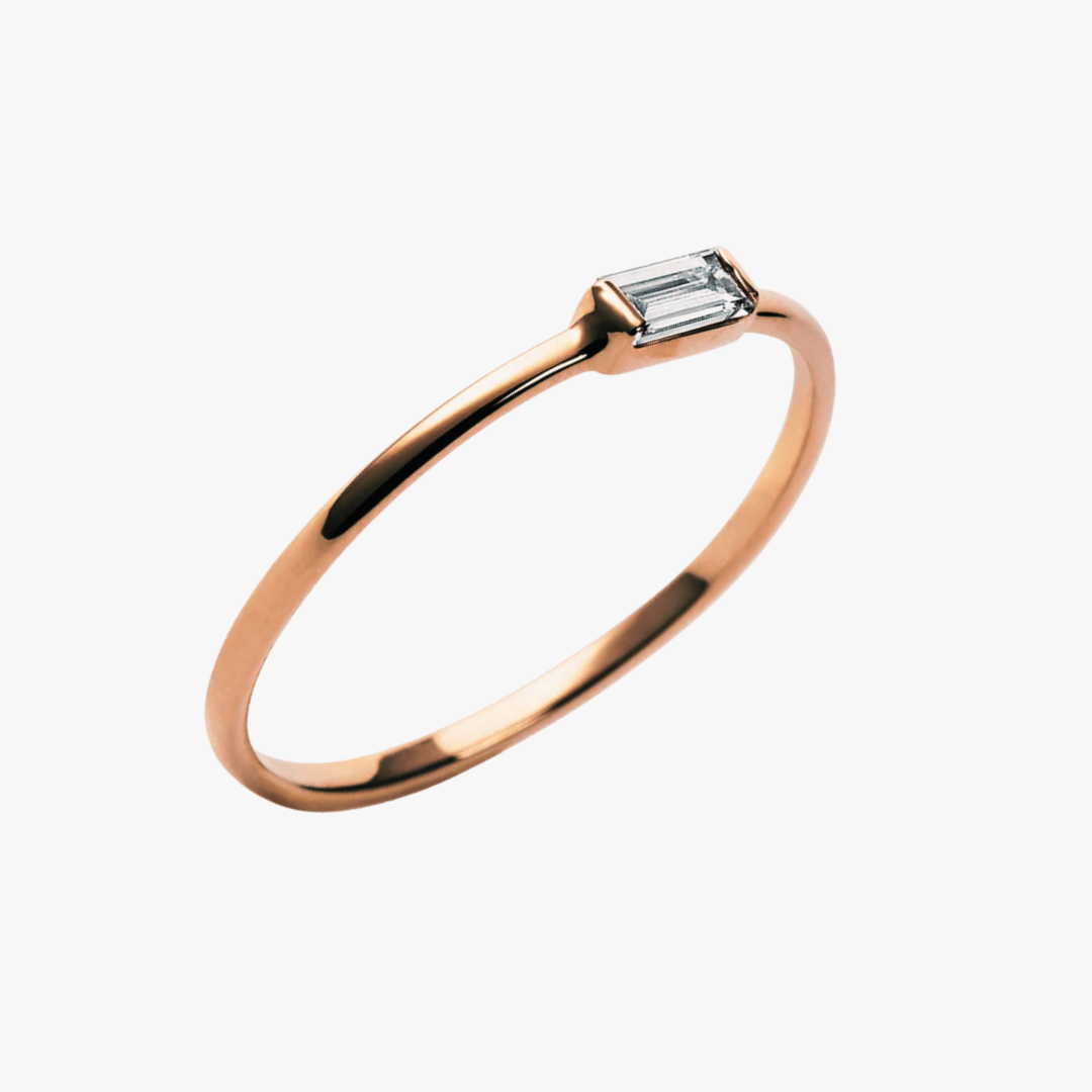 Diamantring mit Baguette Schliff