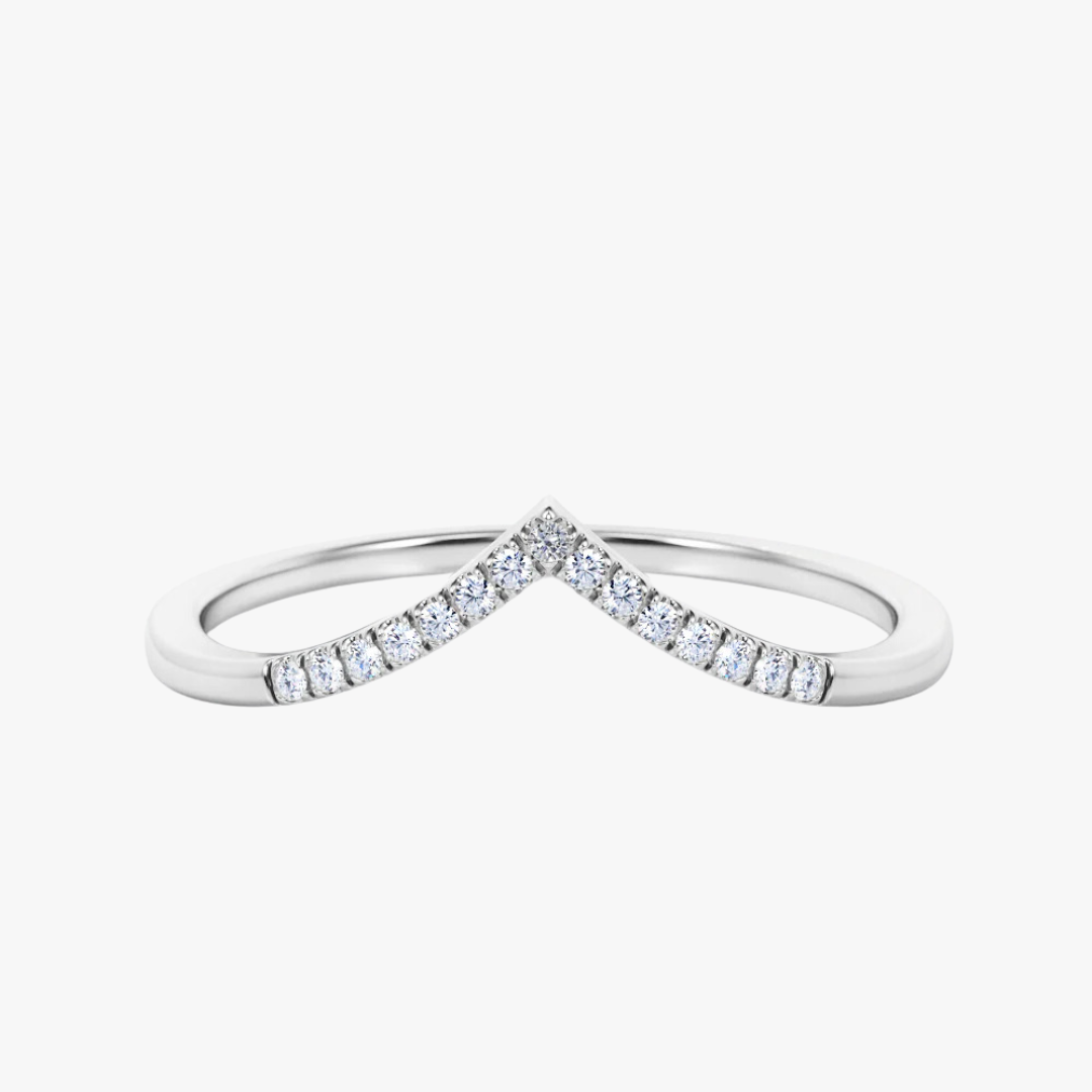 V-shape Diamant Weddingband